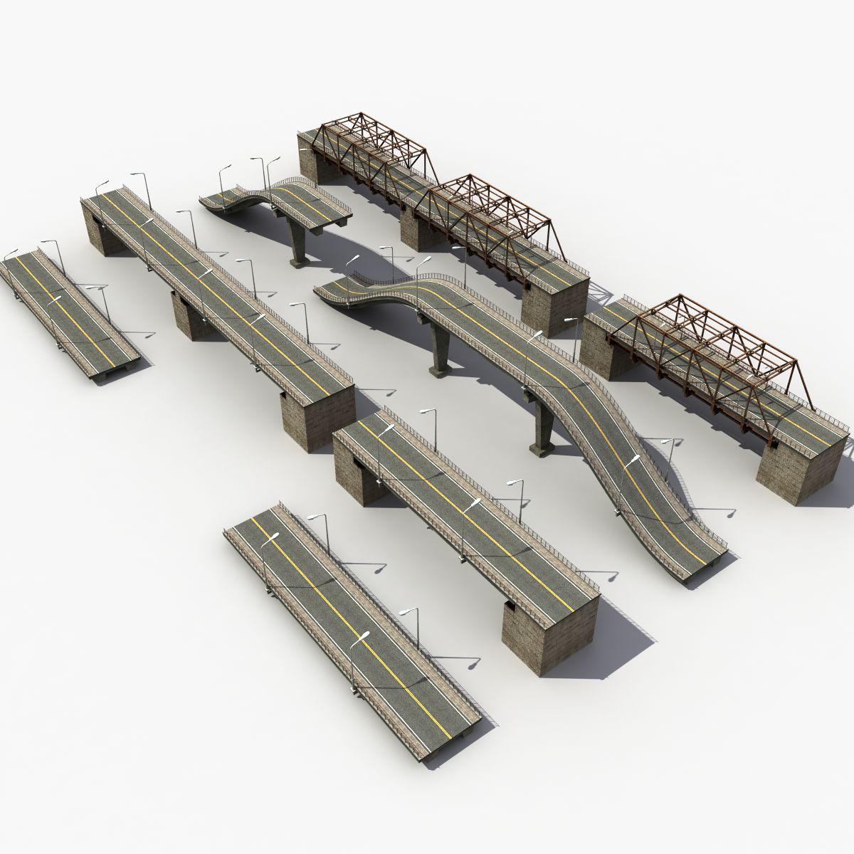 bridge road highway 3d model