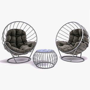 Cocoon Chair and Table 3D model