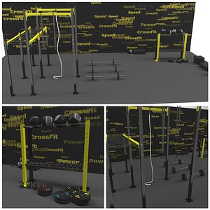 crossfit barbells discs 3D