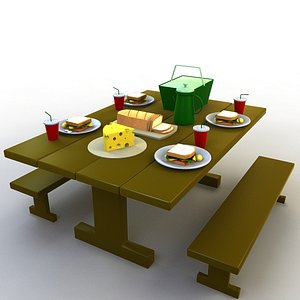 Cartoon Picnic Table