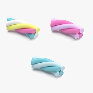 3D model marshmallows twists Bundle