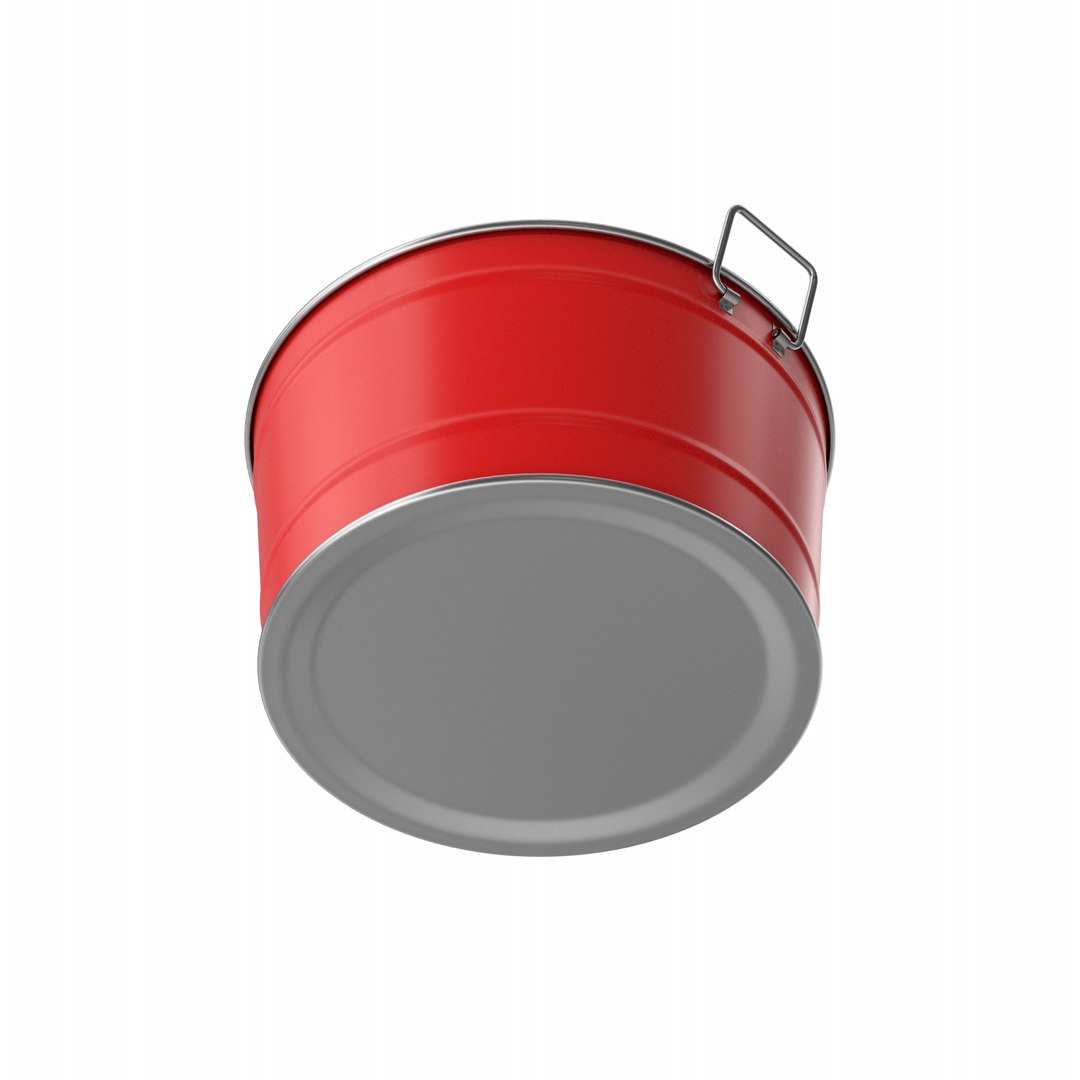 3D Red Metal Bucket - TurboSquid 2088115