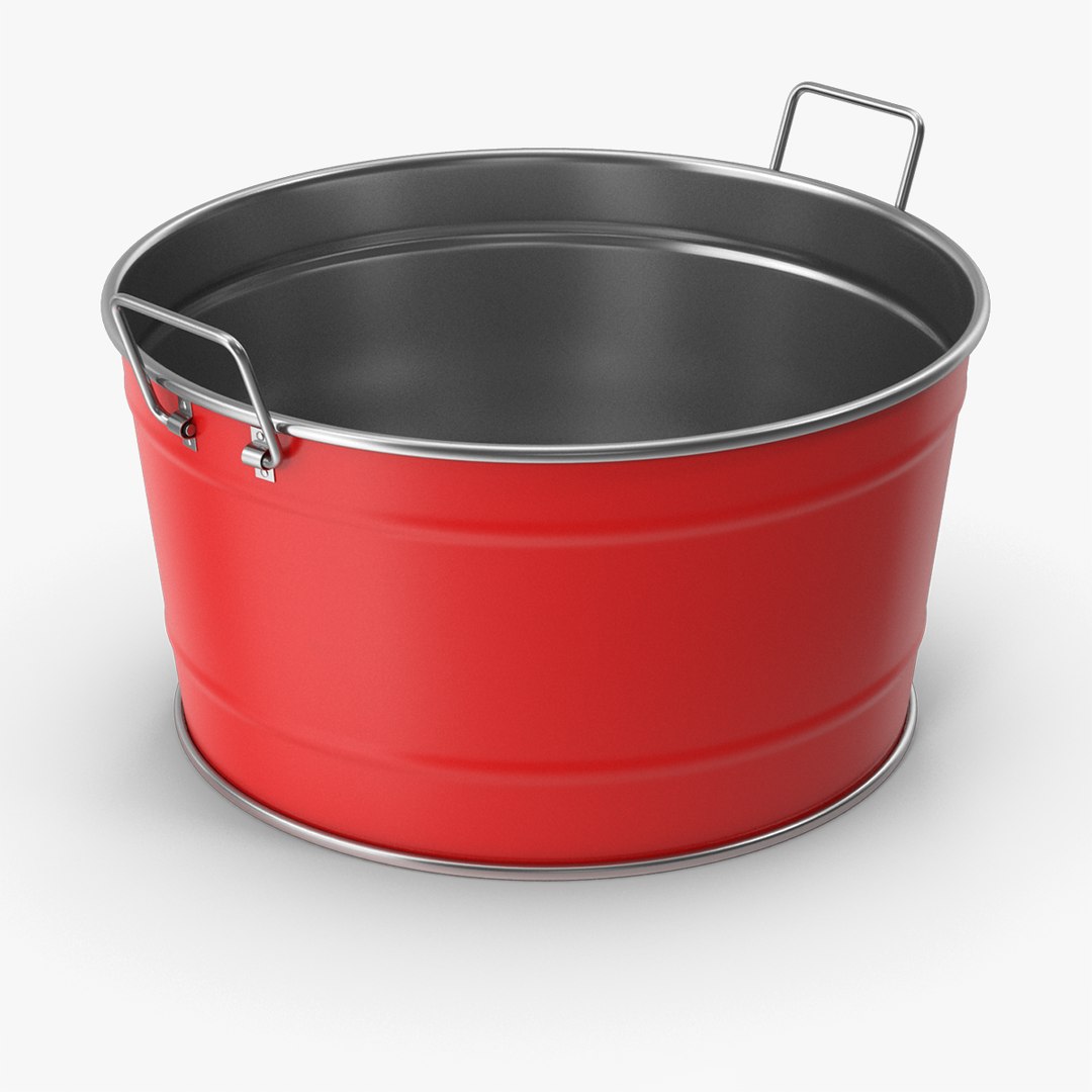 3D Red Metal Bucket - TurboSquid 2088115