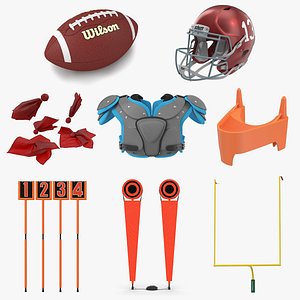 Football Equipment 3D Models Collection 3