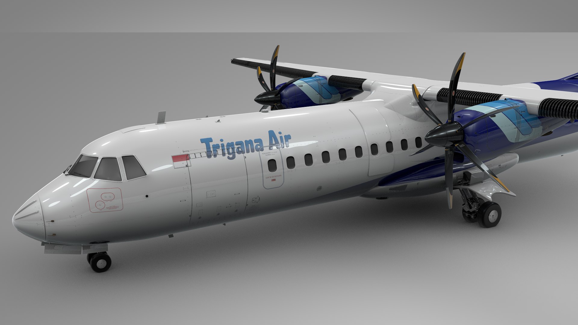 3D Model ATR 72 TRIGANA AIR L1885 - TurboSquid 2002257