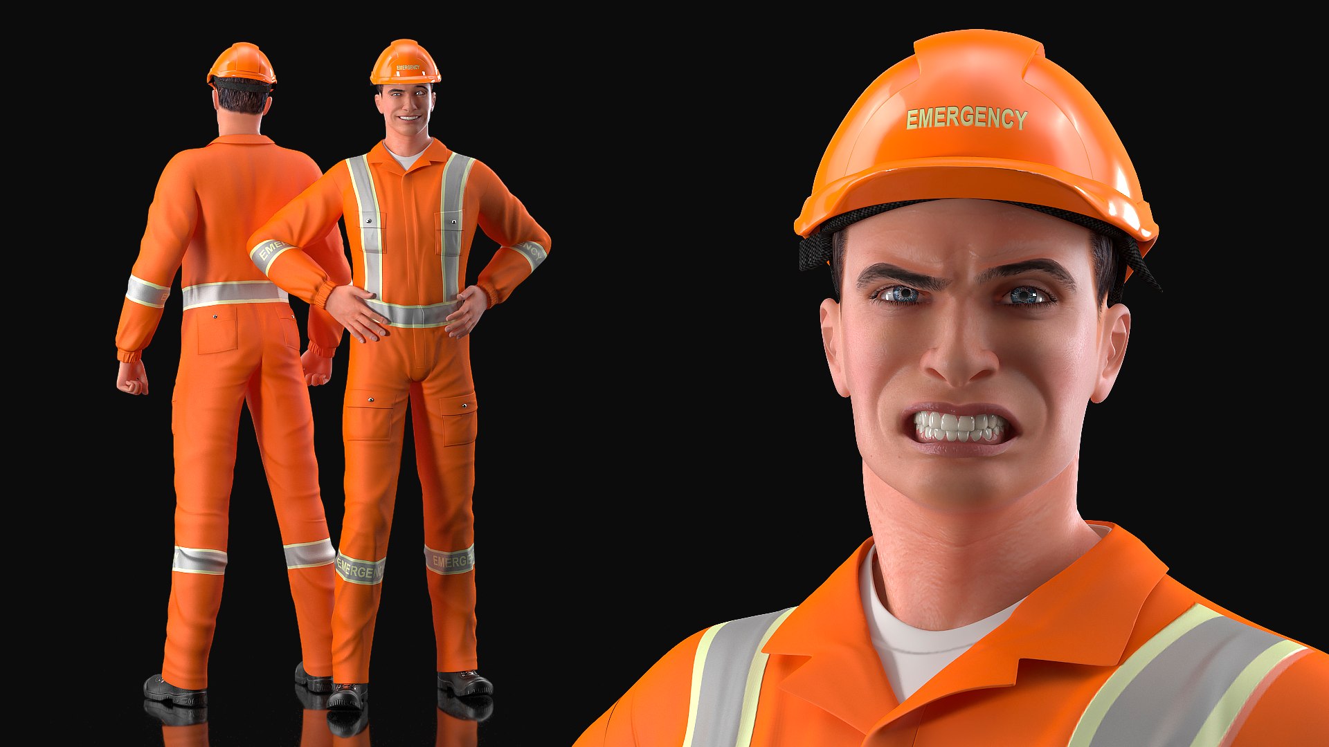 Rescuer Rigged for Maya 3D model preview