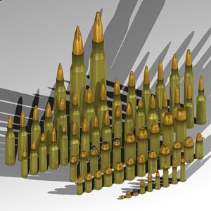 65 cartridges rifles pistols 3d max