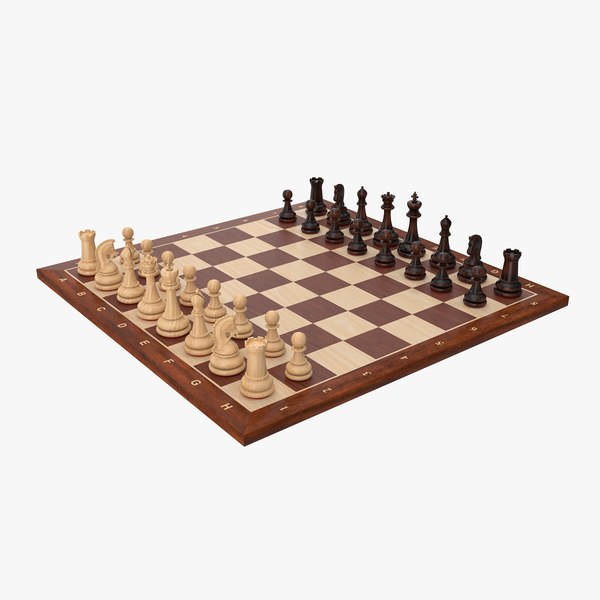 3D chess set wood model