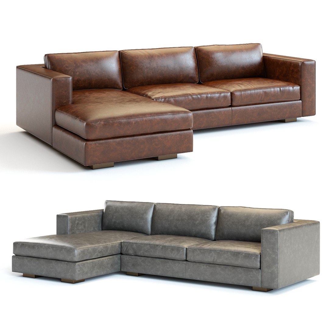 3D Maddox Leather Sectional Sofa Model TurboSquid 1488287