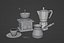 3D set of objects for making coffee