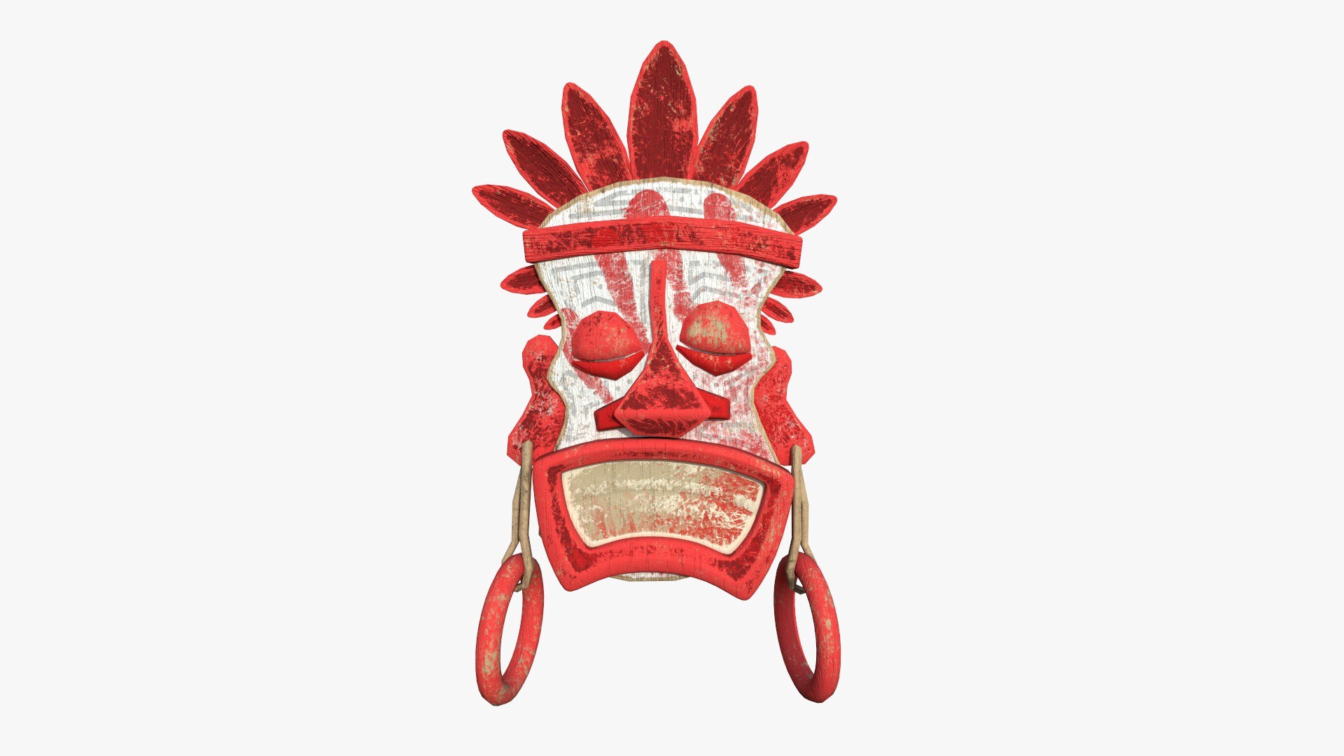 Tribal Mask J07 White Bloody Costume Character Design 3D model