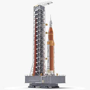 SLS Block 1 On Launcher Base 3D model