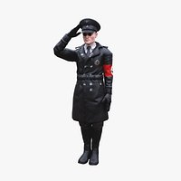 Rigged Nazi Wehrmacht Officer Soldier Character German WW2
