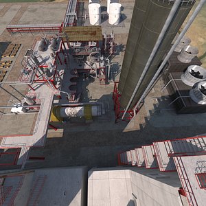 Poly Ethylene Petrochemical Plant - Industrial Process Unit - Reactor Cooling Tower Pump and piping