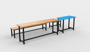 student desk 02 3D model 3D