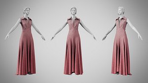 Dress 55 Bazaar With Design 3D model