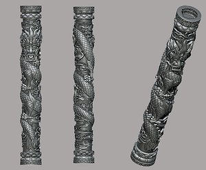 3D dragon pillar