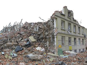 3D demolished building ultra hd