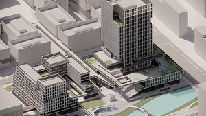 3D Modern City Block -A17 model