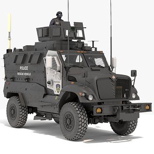 Armored Police Rescue Vehicle with Driver and Shooter 3D model