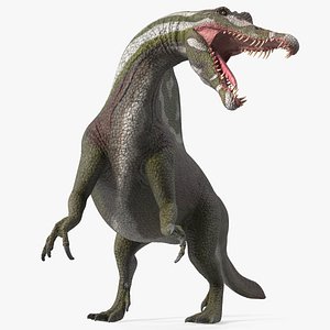 Jurassic Reptile Spinosaurus Green Roaring Pose
