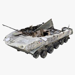 Destroyed BMD-2 Soviet airborne infantry fighting vehicle 3D model