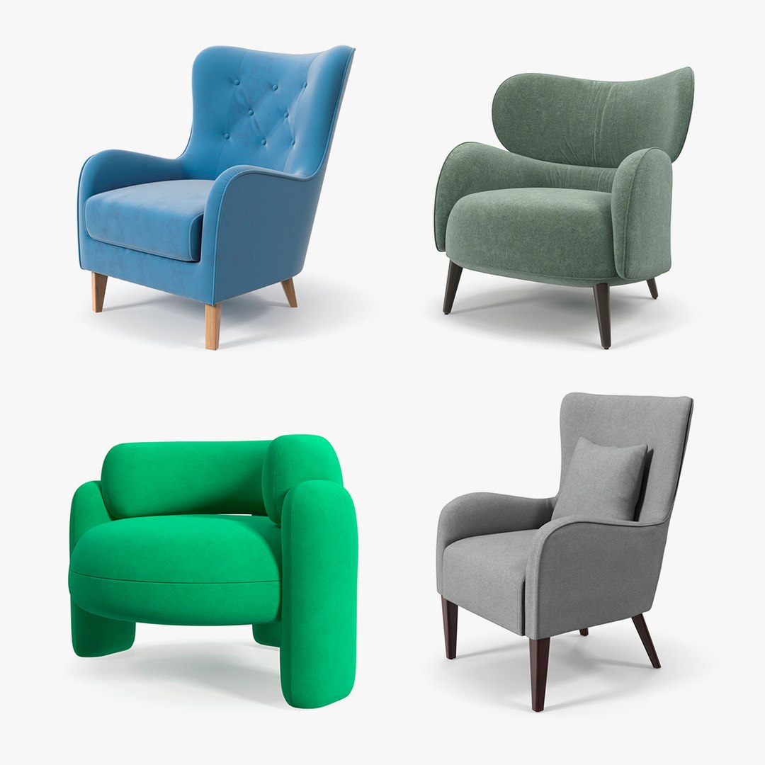 Armchairs Collection 10 3D model preview