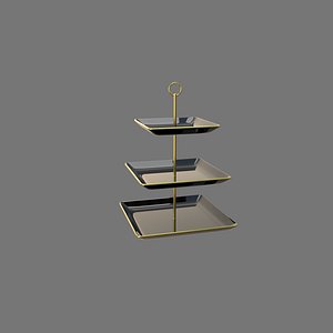 3D Square Plate Stand model
