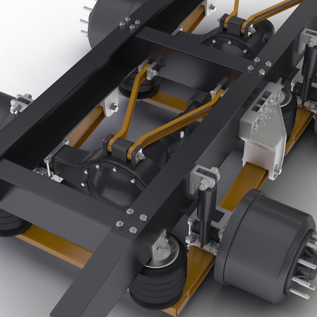 3d Model Truck 2 Axle Chassis