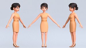 3D Amy Girl Cartoon Character