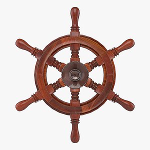 3D Wooden Ship Vessel Wheel model