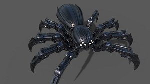 Sci-Fi Spider metal PBR low-poly game ready 3D model Low-poly 3D model 3D model