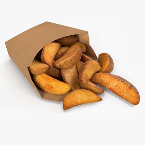 Rustic Potato Wedges in Kraft Packaging