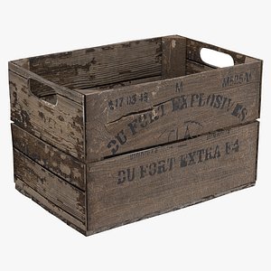 3D Old Wooden Crate 1