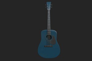 guitar dark blue 3D