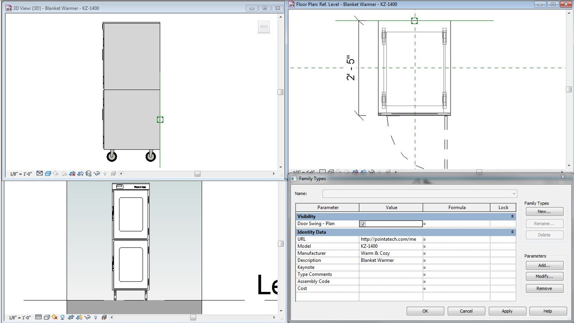 Free Rfa Mode Revit Kz1400 Blanket Warmer