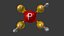 3D phosphoric acid molecule model