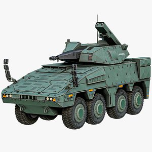 Skyranger 30 Air Defence Tower System Green Camo PBR 3D model