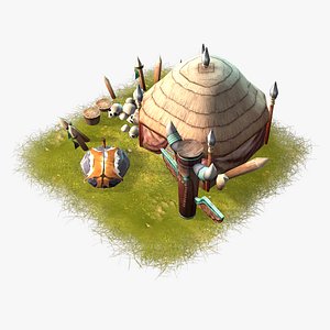 cartoon shaman hut 3d max