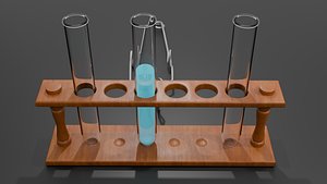 3D model test tubes and holder 
