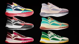 3D Athletic Sneakers 6 Pieces