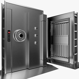 3D Vault Room Iron Door