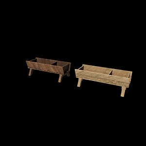 horse trough 3D model 3D model