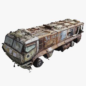 destroyed KAMAZ-63968 Typhoon-K MRAP vehicle 3D model