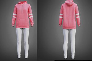 Cute outfit - pink oversized hoodie and leggings