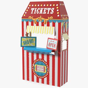 3D Ticket Booth Cardboard Stand