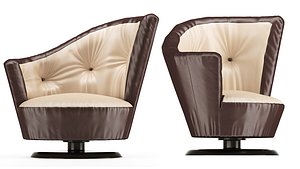 3D armchair metal wood