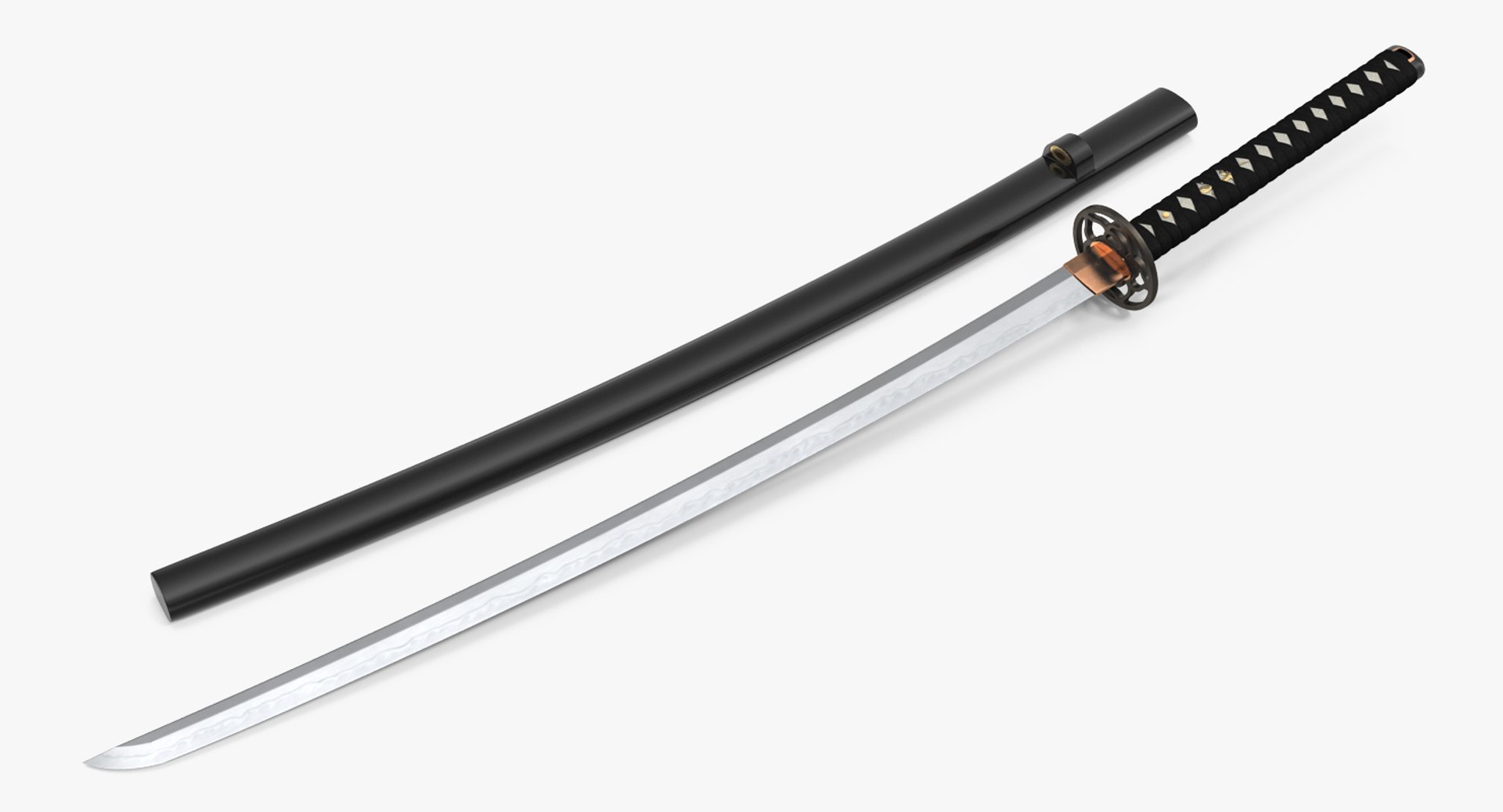 Japanese Katana Sword Set 3d Model