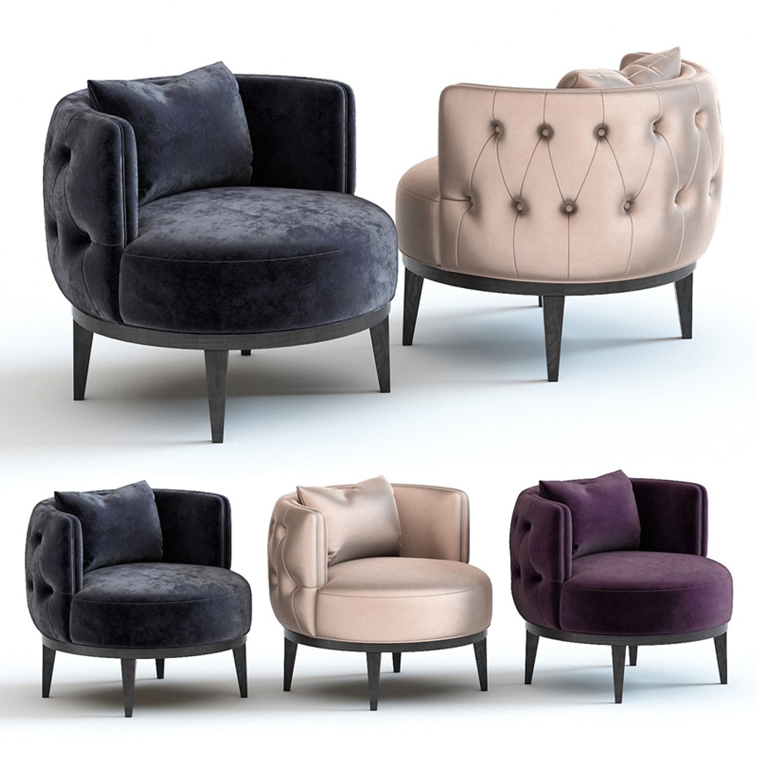 Sofa Chair Velvet Armchair 3D Model - TurboSquid 1490443