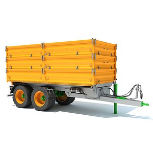 Farm Tractor Trailer 3D